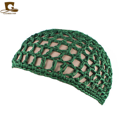 Solid Color Hand Crocheted Hair Care Mesh Hair Cover Headgear Nightcap Breathable FW-11