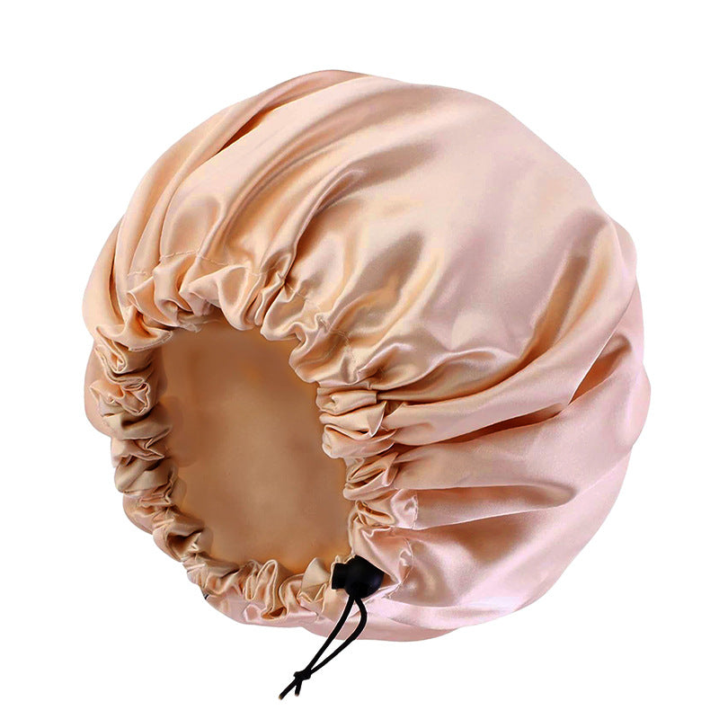 European and American popular adjustable chemotherapy cap shower cap double-sided perm cap Amazon double-layer colored sleeping cap