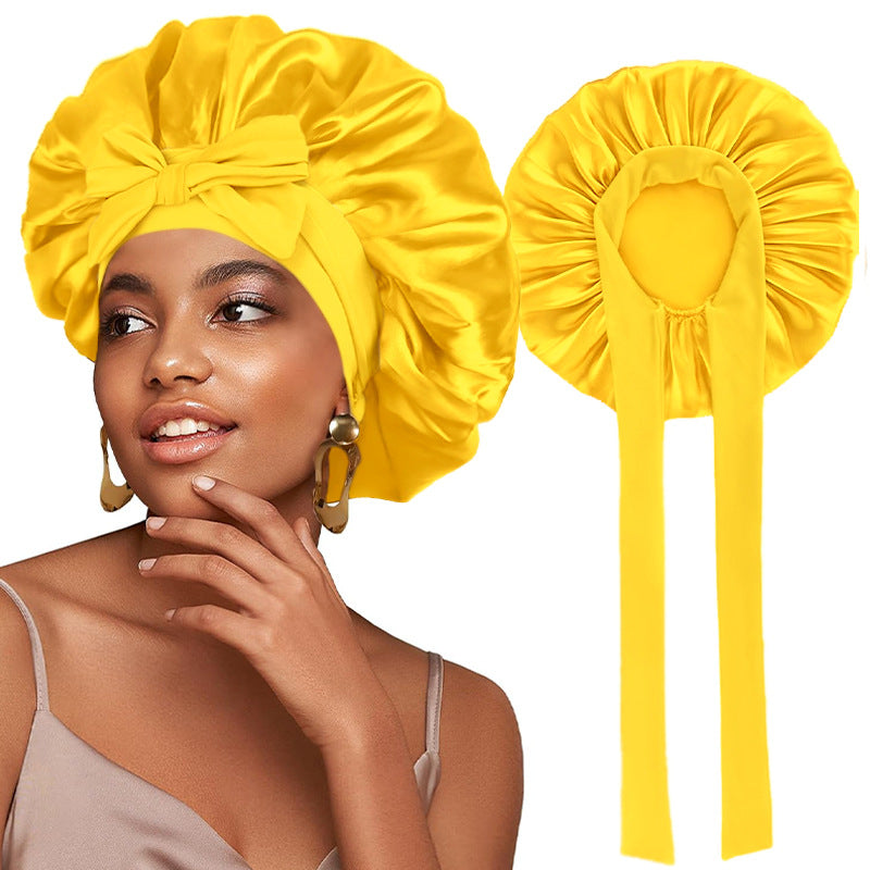 Logo Customized Satin Elastic Ribbon Nightcap Turban Hat Clothing Hat Beauty Chemotherapy Hat Jdb-301L