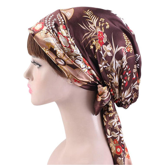 New Color Ding Hood Women's Printed Tie Tape Hat Pastoral Style Ribbon Braid Hat TJM-226