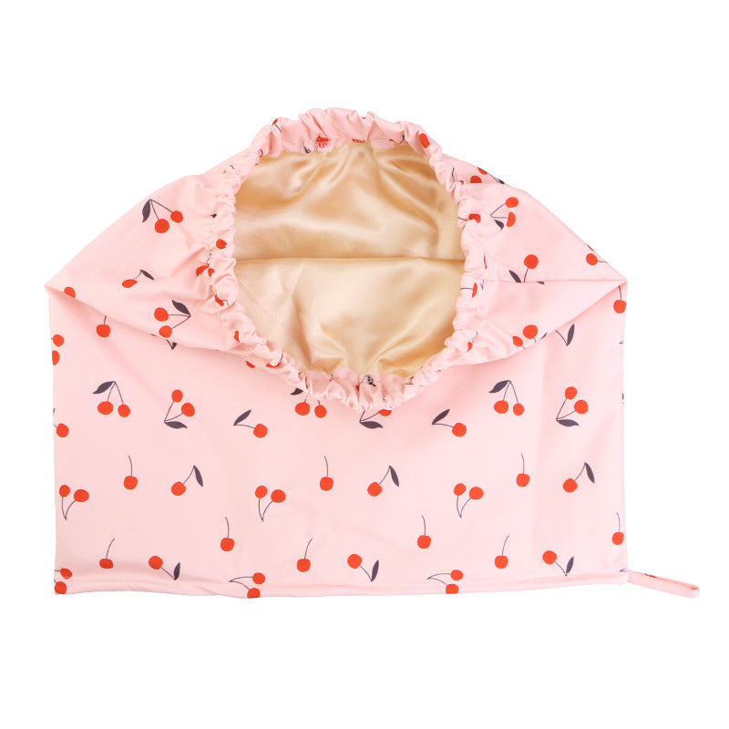 Cross border adult double-layer waterproof shower cap, colored Ding lined sleeping cap, kitchen makeup oil fume hood JDY-529