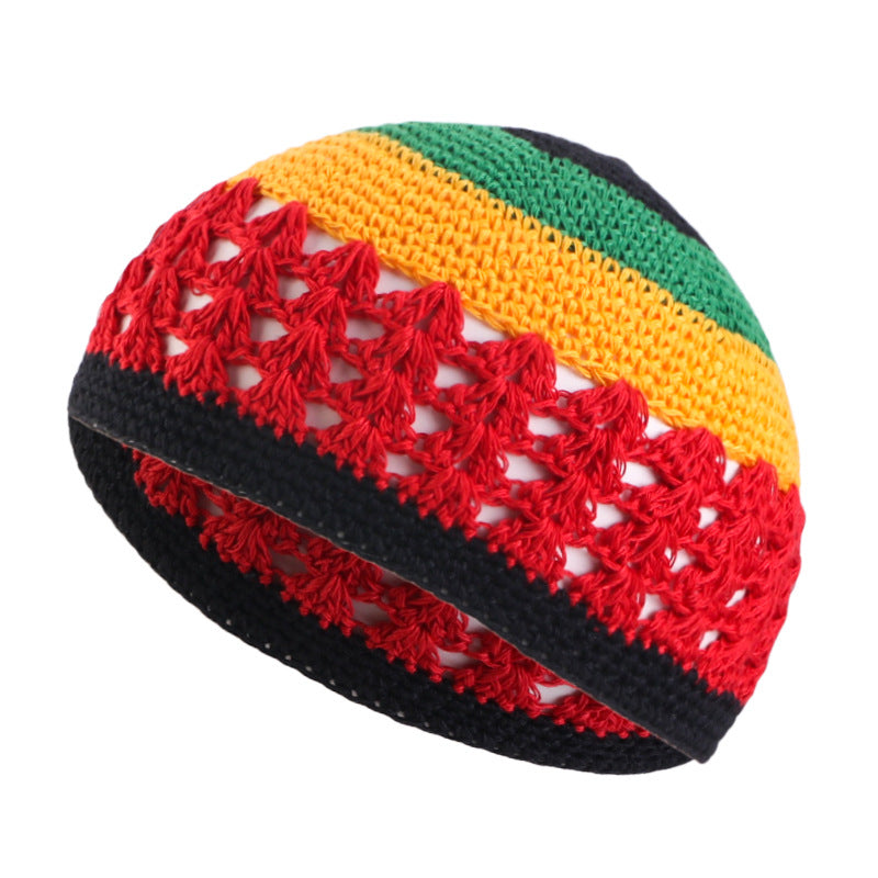 AliExpress new men and women hand crocheted wheat hat Jamaican reggae pullover hair conditioner JDW-64