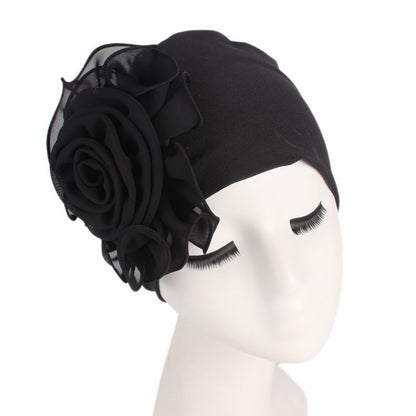 Large Floral Double-Layer Headscarf Hat, Hair Protection and Anti-Hair Loss Cap Tjm-295