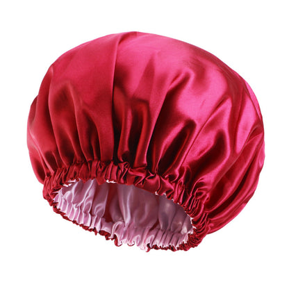 European and American popular double-sided solid color elastic colored nightcap silk beauty makeup cap care cap JDB-454-1