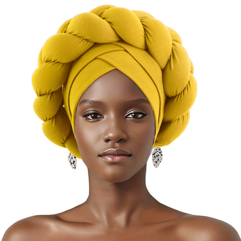 Cross-border supply three-dimensional sponge twist braid headscarf hat African hat ethnic style clothing hat JDT-488A
