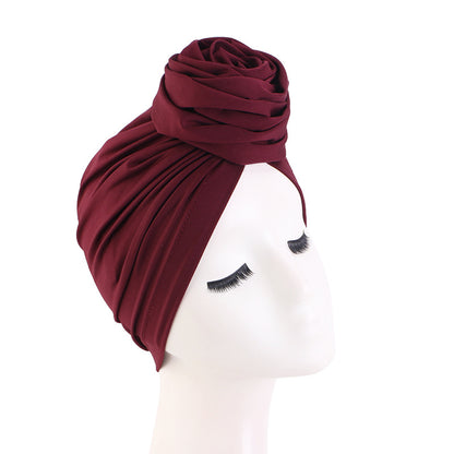 Cross-Border E-Commerce Supply Source: Rose Flower Elastic Headscarf Hat, Ethnic Hat, Head Wrap Hat Jdt-480