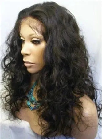 150% Hair Density Custom High Quality Human Hair Sexy Charming Long Wavy Brown Full Lace Wig 20 Inches