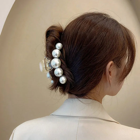 Korean Style Lady/Women's Pearl Inlaid Technic Pearl Hair Claw Hair Accessories