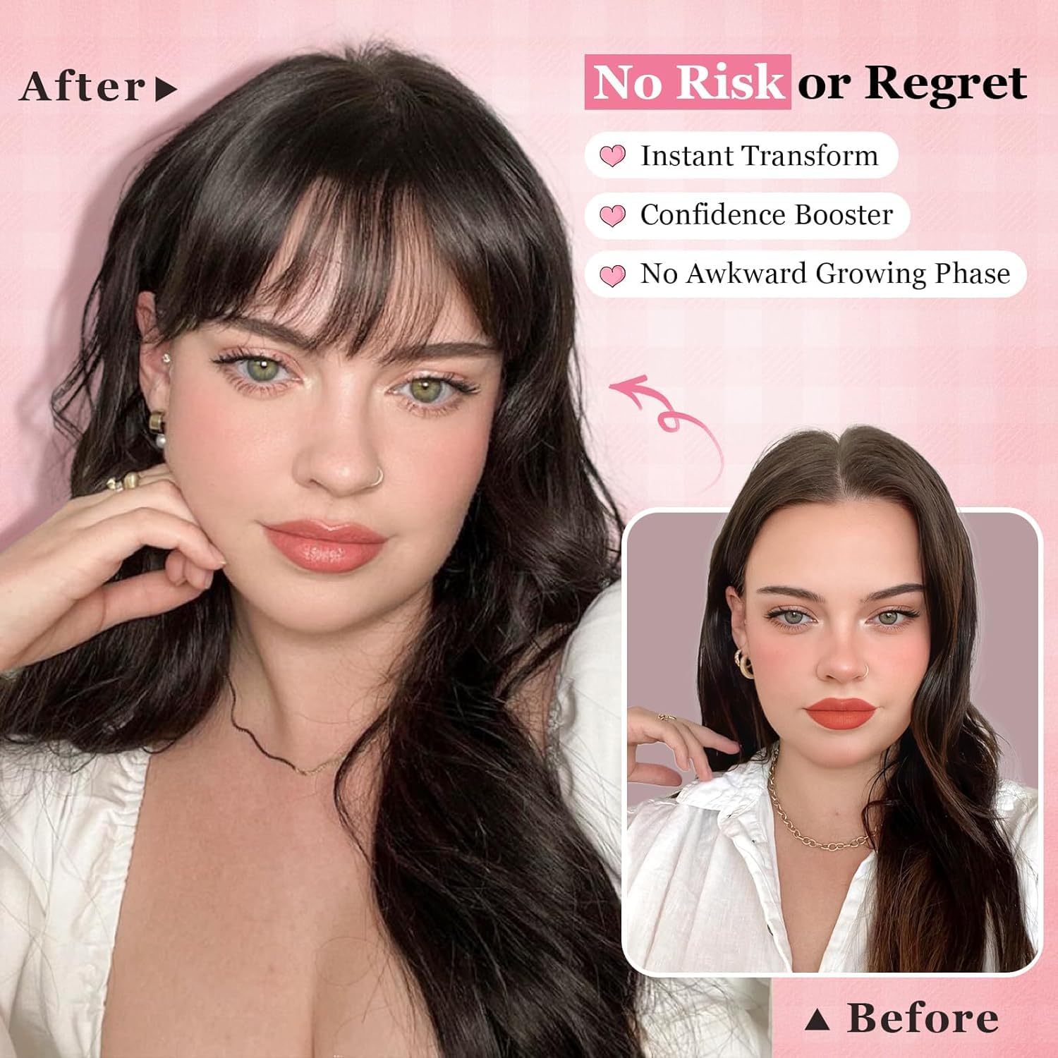 Clip in Bangs Hair Clip 100% Real Human Hair Toppers for women Clip on Bangs Human Hair with Lace Topper Bangs 360°Cover Clip on Bangs for Women Wispy Fake Bangs for Daily Wear