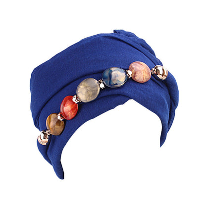 Customized Logo Agate Diamond Necklace Scarf, Balinese Gauze Head Wrap Scarf Hat, Headscarf Hat Wj-21