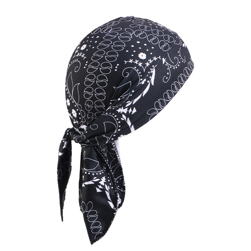 Cashew Flower Stretch Pirate Hat Hip-Hop Hip-Hop Hair Care Bag Headscarf Amoeba Strap Headscarf Hat JDD-09D