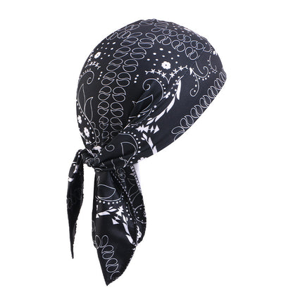 Cashew Flower Stretch Pirate Hat Hip-Hop Hip-Hop Hair Care Bag Headscarf Amoeba Strap Headscarf Hat JDD-09D
