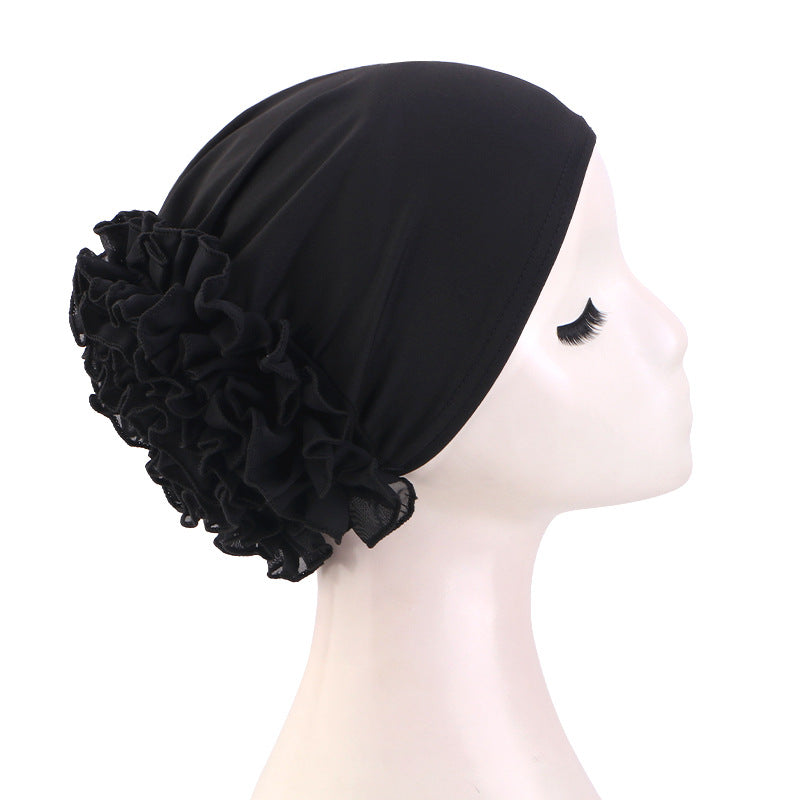 Amazon Cross-Border Hat Chiffon Large Floral Headscarf Hat Hair Loss Cap Head Wrap Postpartum Hat Jdt-504