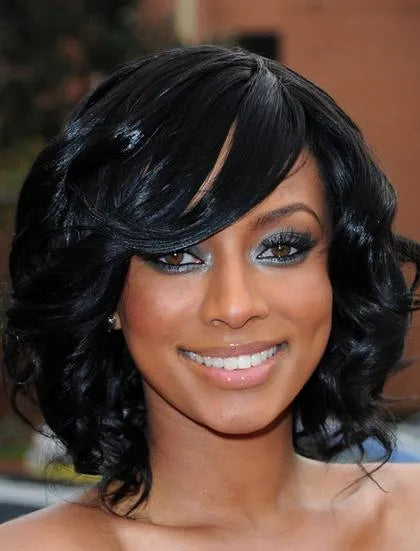 Keri Hilson Beatiful Graceful Medium Black Curly 12 Hair Wig