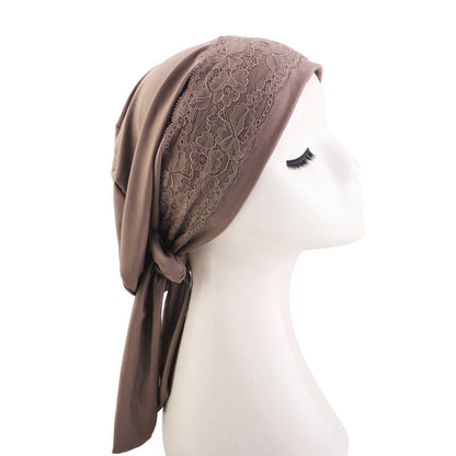 Amazon source lace edge ribbon headscarf cap, toe cap, base cap, chemotherapy cap JDT-510