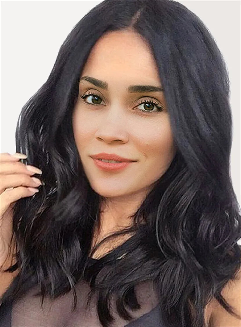 Black Women Center Parting Deep Wave Synthetic Capless Wigs