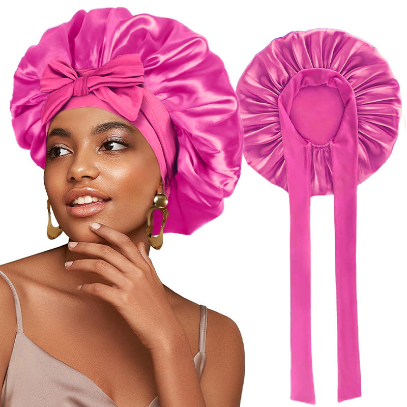 Logo Customized Satin Elastic Ribbon Nightcap Turban Hat Clothing Hat Beauty Chemotherapy Hat Jdb-301L