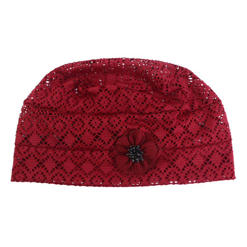 New Style Cut Out Mesh Turban Hat, Pullover Hat, Confinement Hat, Women's Hair Care Hat Jdu-141