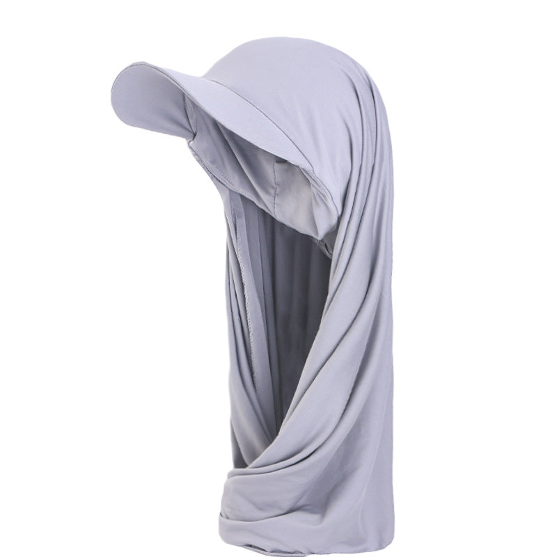 Ethnic brim headscarf hat brim scarf integrated hat wrap headscarf outdoor toe cap sun hat JDBQM-76E