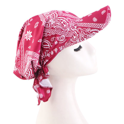 Spring and Summer Style Cashew Print Brimmed Baseball Cap Outdoor Sunshade Headwrap Ethnic Cloth Hat Jdt-234C