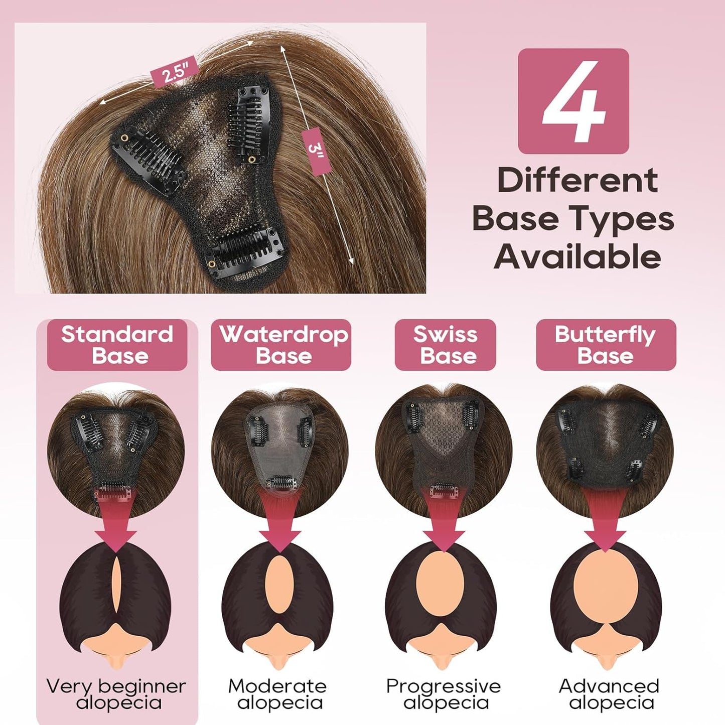 Real Human Hair Topper 10 inch Women Hair Toppers for Thinning Hair Light Grey Wigs