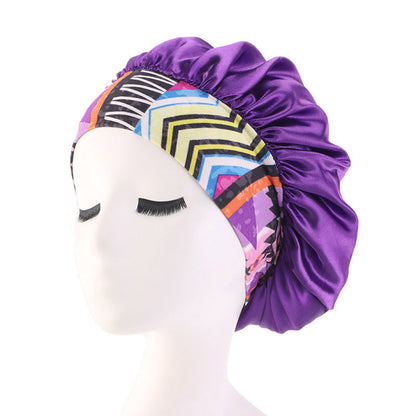 Printed hair band satin round hat nightcap beauty makeup hat headscarf cap JDB-301H