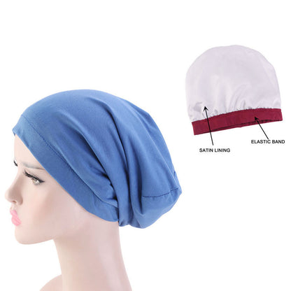Europe and the United States popular elastic wide-brimmed turtle hat lined with Sade home cap chemotherapy cap Amazon