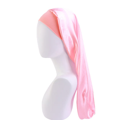AliExpress Hot Sale High Stretch Wide-brimmed Long Barrel Hat Imitation Silk Stretch Nightcap Headscarf Hat