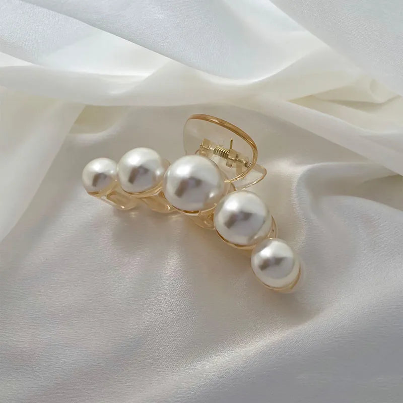 Korean Style Lady/Women's Pearl Inlaid Technic Pearl Hair Claw Hair Accessories