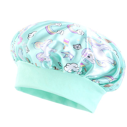 Children's Unicorn Cartoon Latin Nightcap Baby Tapes Hat Hair Conditioners Shower Cap JDKB-21A-2