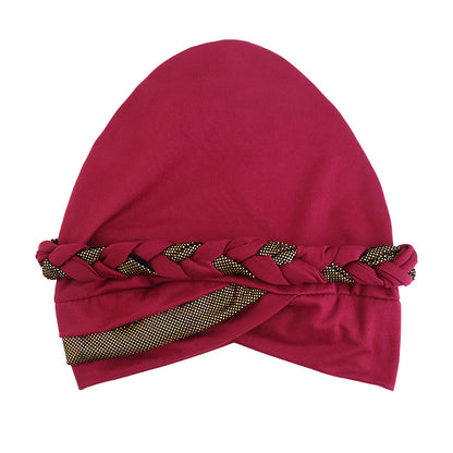 Cross border new two-color gilding manual Fried Dough Twists braid headband cap elastic headband JDT-429M