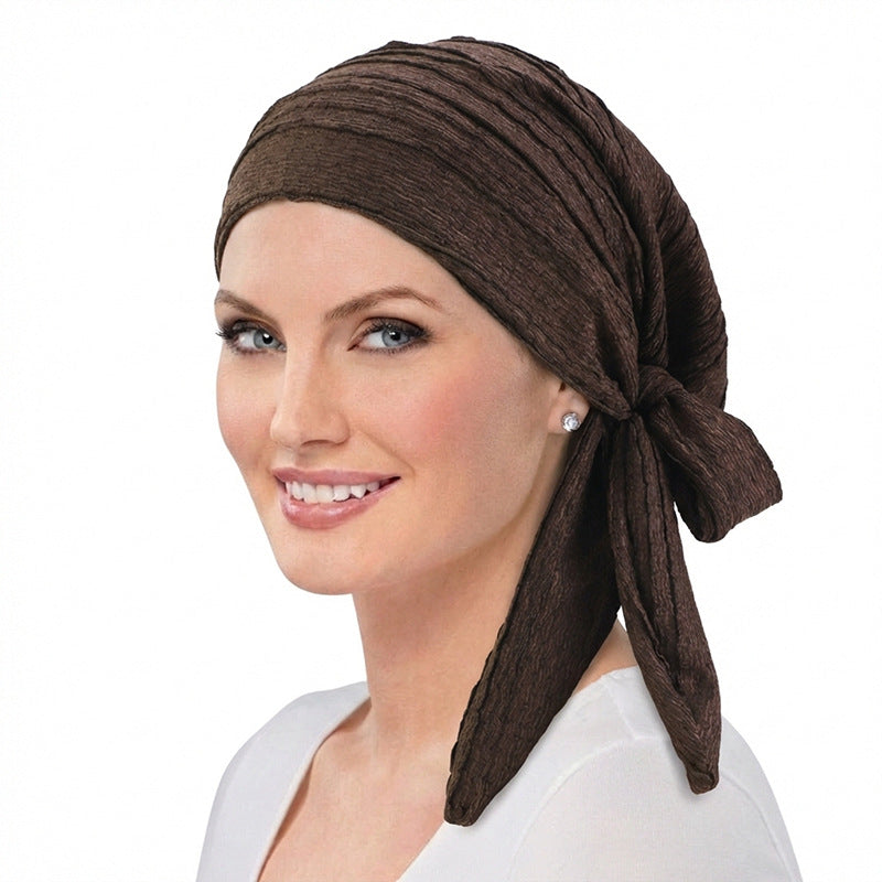 Cross-Border Supply Pleated Style Ribbon Headscarf Hat, Head Wrap Hat, Hair Care Band Hat, Chemotherapy Hat Jdt-31D