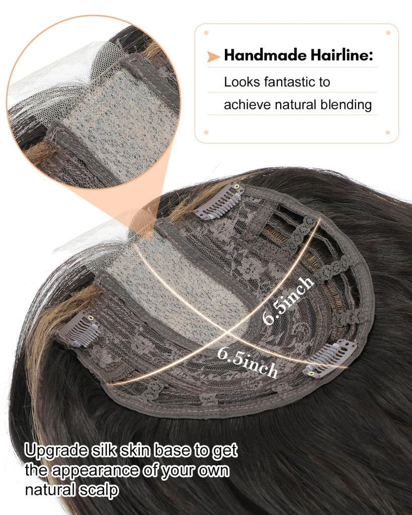 20Inch Wavy Hair Topper for Women Add Volume&Cover Thinning Hair with Natural Looking Hair Piece