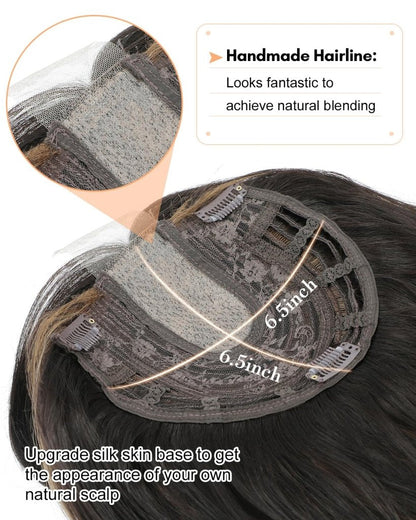 20Inch Wavy Hair Topper for Women Add Volume&Cover Thinning Hair with Natural Looking Hair Piece