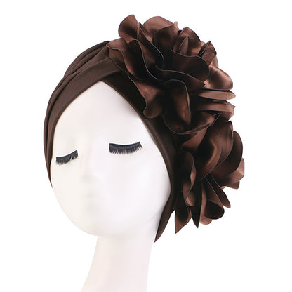 Ethnic style oversized flower headscarf hat African style toe cap wedding party hat JDT-12D