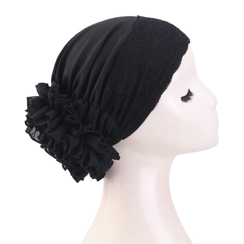 Cross-Border New Lace Turban Hat, Turban Hat, Pullover Hat, Hair Care Hat Jdt-507