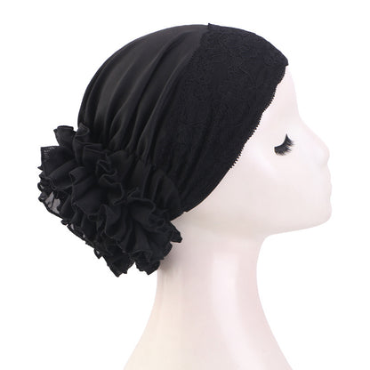 Cross-Border New Lace Turban Hat, Turban Hat, Pullover Hat, Hair Care Hat Jdt-507
