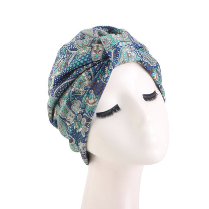 Cross border amoeboid printed knotted cap, double-layer color Ding lining, head covering cap, headscarf cap, chemotherapy cap TJM-410