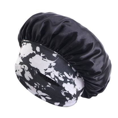 African style printed elastic wide-brimmed satin nightcap beauty makeup hair care hat JDB-405B-3