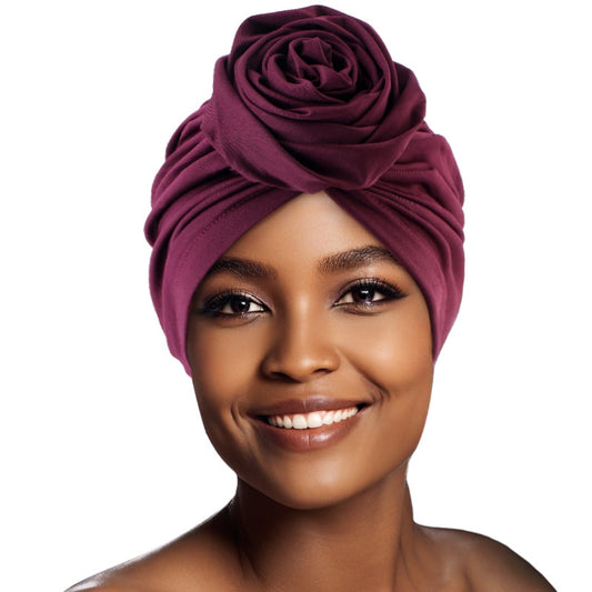 Cross-Border E-Commerce Supply Source: Rose Flower Elastic Headscarf Hat, Ethnic Hat, Head Wrap Hat Jdt-480