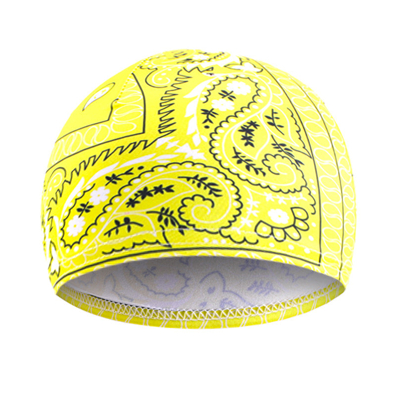 Cross-Border Supply Elastic Headband Round Hat Cashew Flower Pattern Wig Cap Hair Protection Cap Wave Dome Cap Jdu-20F