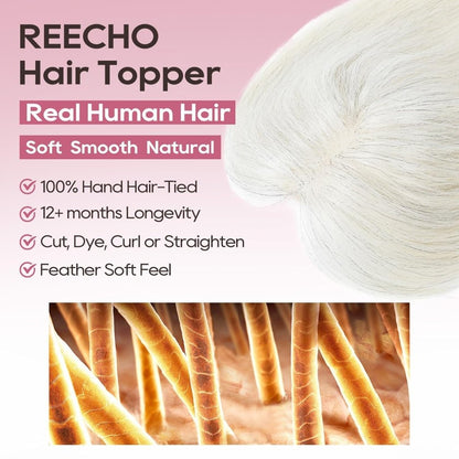 Real Human Hair Topper10 inch Women for Thinning Hair Swiss Base  Hairpiece