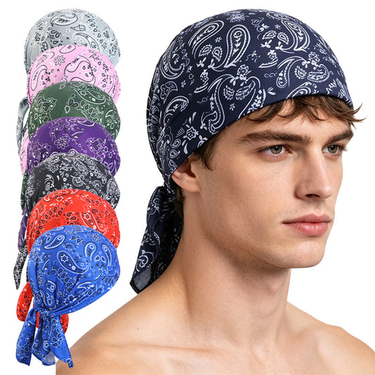New Cashew Flower Pirate Hat Headscarf Hat Street Dance Strap Headband Cap Strap Riding Hat JDD-09G