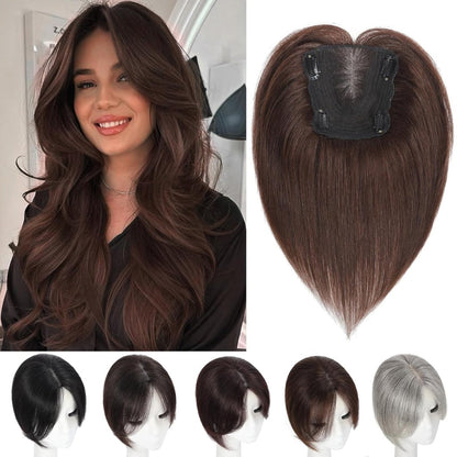 Hair Toppers wigs for Women Real Human Hair with Thinning Hair Lace Base Hair Pieces