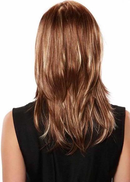 Perfect Women's Long Layered Timeless Hairstyle Straight Synthetic Hair Capless Wigs 20Inch
