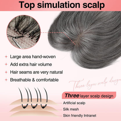 Real Human Hair Toppers for women 10 Inch Clip in Bangs for Thinning Hai Cover Hair Pieces