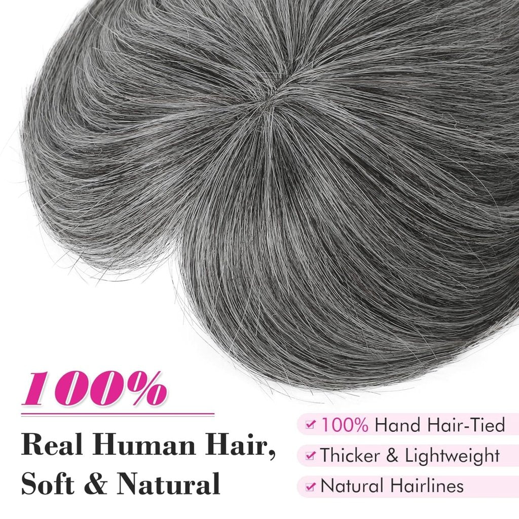 Human Hair wigs Pieces 6 Inch Hair Toppers Top Hair Extensions