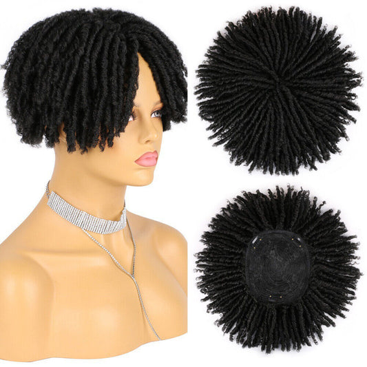 6 Inch Short Synthetic Dreadlocks Hair Topper Wig with Clip-in Braided Hair Wigs