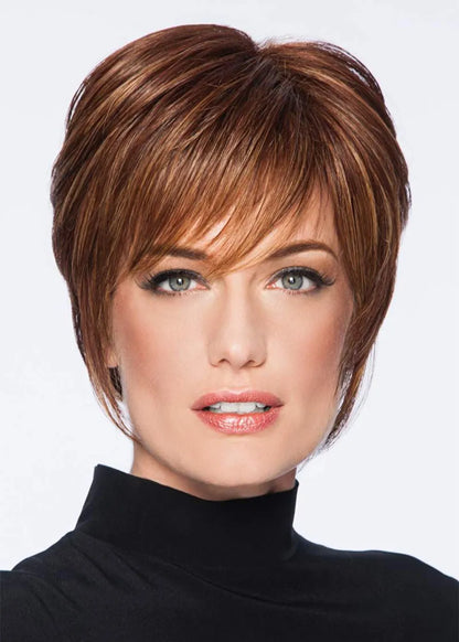 Short Layered Hairstyles Women's Natural Straight Human Hair Capless Wigs 10Inch