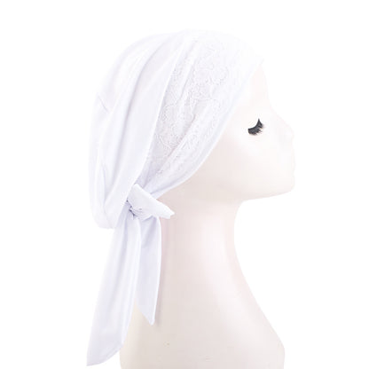 Amazon source lace edge ribbon headscarf cap, toe cap, base cap, chemotherapy cap JDT-510